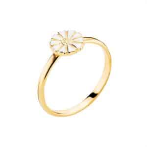 Lund Marguerit ring i forgyldt Sølv 7,5 mm – str 44