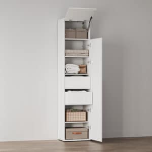 M skab, høj model, 50cm – farve Skab: Hvid, Front: Hvid