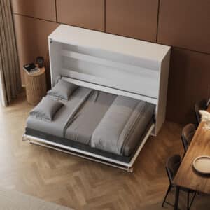 M2 skabsseng, lav model 160x200cm – farve Skab: Hvid, Front: Hvid