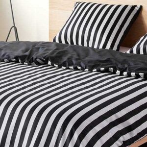 Marc O`Polo Sengetøj Classic Stripe Sort – 200 x 220 + 2 stk. 60 x 63