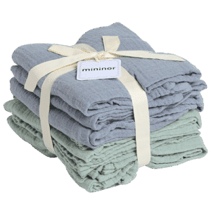 Mininor Økologisk Stofble Grå/Grøn (6 stk)