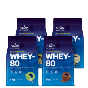 Mix&Match: 4 x Whey-80 Valleprotein 1 kg