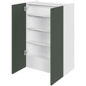 Multi-Living Køkken emhættereol i Cibo Verde høj H: 89,6 cm D: 34,0 cm – 2 låger inklusiv 3 hylder samt 1 fast bund – Bredde: 60 cm