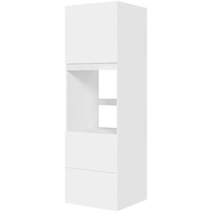 Multi-Living Køkken indbygningsskab i Cibo Bianco til ovn H: 195,2 cm D: 60,0 cm – 2 låger & skuffe look – Bredde: 60 cm