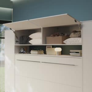 NORDIC overskab, lav model, 110cm – farve Skab: Hvid, Front: Hvid