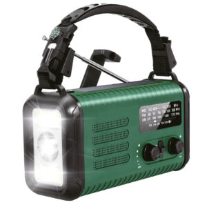 Nødradio FM/AM – 20.000 mAh powerbank – Håndsving – Solcelle