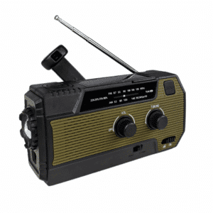 Nødradio FM/AM – 4000 mAh powerbank – Håndsving – Solcelle