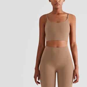 Nordic-wellness Cropped Top & Leggings – Mocha – S
