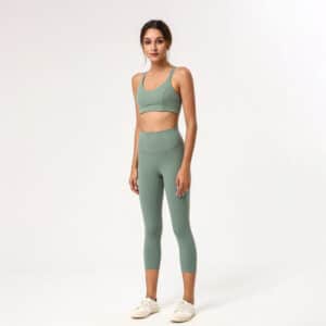 Nordic-wellness Cross Back Sports-BH & 7/8 Leggings – Dusty Green – M