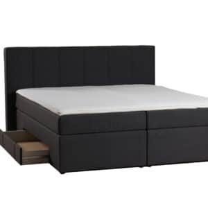 Olympic luksus håndlavet kontinentalseng med opbevaring, 7 zoner 200×200 Medium (under 80 kg) Fast Antracitgrå