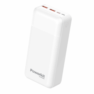Powerbank 30.000 mAh – hurtigopladning – Hvid