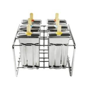 Pulito PopsicleMold Ispindeforme – 6 stk. – i Stativ – Rektangulær