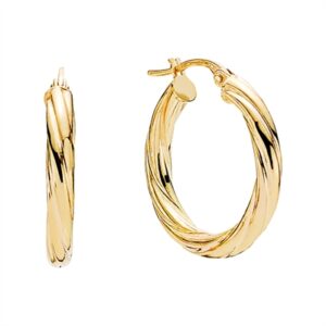 Snoet Creoler i 9 kt. Guld – 15 mm