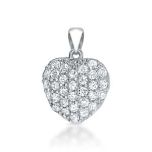 Sølv Hjerte med hvide Zirkoniasten