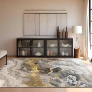 TEPPI ELS2375 Hall gulvtæppe, m. mønster, rektangulær – multifarvet fløjl stof (100×200)