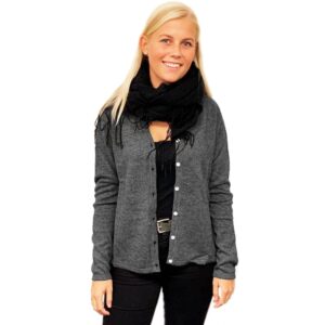 Uldtrøje i lækker Pashmina uld – mørkegrå (100% cashmere) – Large