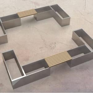 Urtehaven – Galvaniseret – “den lille gårdhave”-Med bund og hjul