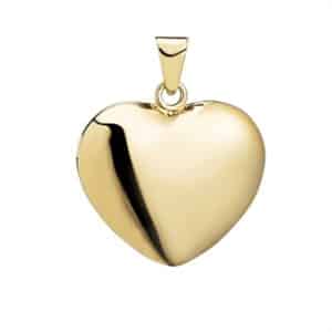 Vedhæng i 8 kt. Guld med Hjerte 14 x 17 mm