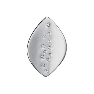 Vedhæng i Sølv med Blad og Zirkoniasten