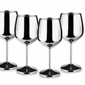 Vinglas i rustfrit stål sæt 4-stk
