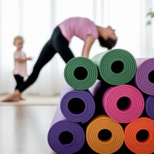 Yogamåtte 5 mm – flere forskellige farver – – Sort