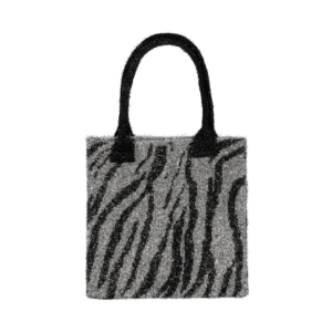 Zebra Glitter shopper – sort/sølvfarvet