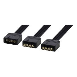 Deltaco_gaming 2-way Led Strip Splitter Cable, Passive, 4-pin, 0.15m, Black
