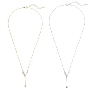 Halskæde, guld- eller sølvfarvet, små sten, justerbar – Guld