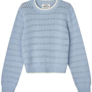 Mads Nørgaard Bluse – Strik – Inga – Cashmere Blue/Vanilla Ice
