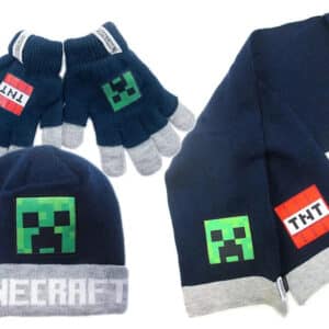 Minecraft Explosive Børnesæt – Hue, Halstørklæde og Handsker (54-56 cm)