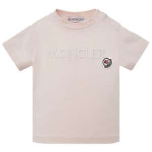 Moncler T-shirt – Rosa m. Hvid
