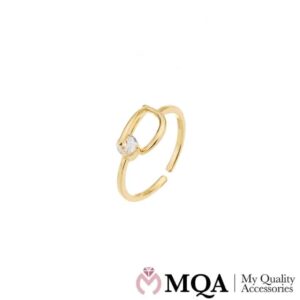 Ring elegant og minimalistisk design med lille funklende sten