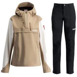 Swix Fjell skalbukser/anorak sæt, dame, sort/beige