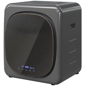 Tørretumbler med uv-desinfektion, kompakt design, 4 kg kapacitet, rustfrit stål, grå