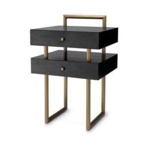Bedini Side Table Brushed Brass Finish