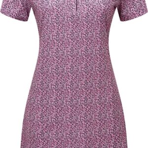 FootJoy Animal Print Dame Kjole – White/Black/Pink – Str. L