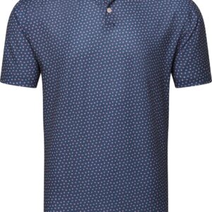 FootJoy Bounch Print Pique Herre Poloshirt – Dark Denim – Str. M