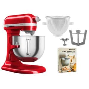Kitchenaid Artisan 5KSM70SHXE køkkenmaskine 6,6 liter + 5KSMICM Ice Cream Maker, candy apple