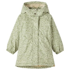 Lil Atelier Oil Green Printet Vinterjakke – Str. 3y 98cm