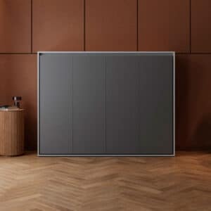 M2 skabsseng, lav model 160x200cm – farve Skab: Grå, Front: Antracit