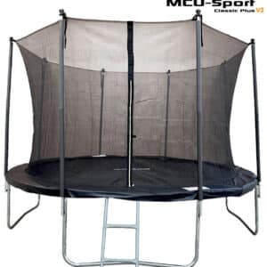 MCU-Sport Classic Plus V2 3.7M Trampolin + Sikkerhedsnet + Stige Sort