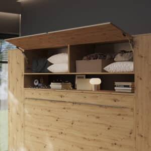 NORDIC overskab, lav model, 110cm – farve Skab: Vild Eg, Front: Vild Eg