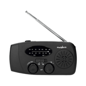 Nedis AM/FM nødradio med håndsving, solpanel og powerbank