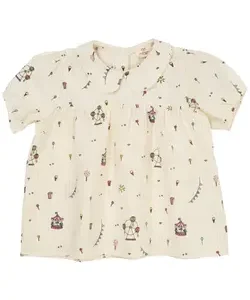 Printed bluse m. krave – TIVOLI