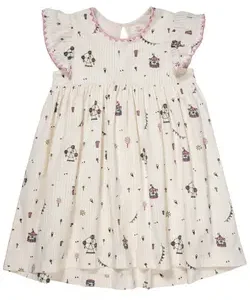 Printed kjole m. flæser – TIVOLI